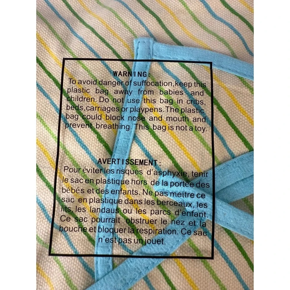 Apron Tablier Yellow Green Blue Stripe Kitchen Cooking Baking One Size Fits Most